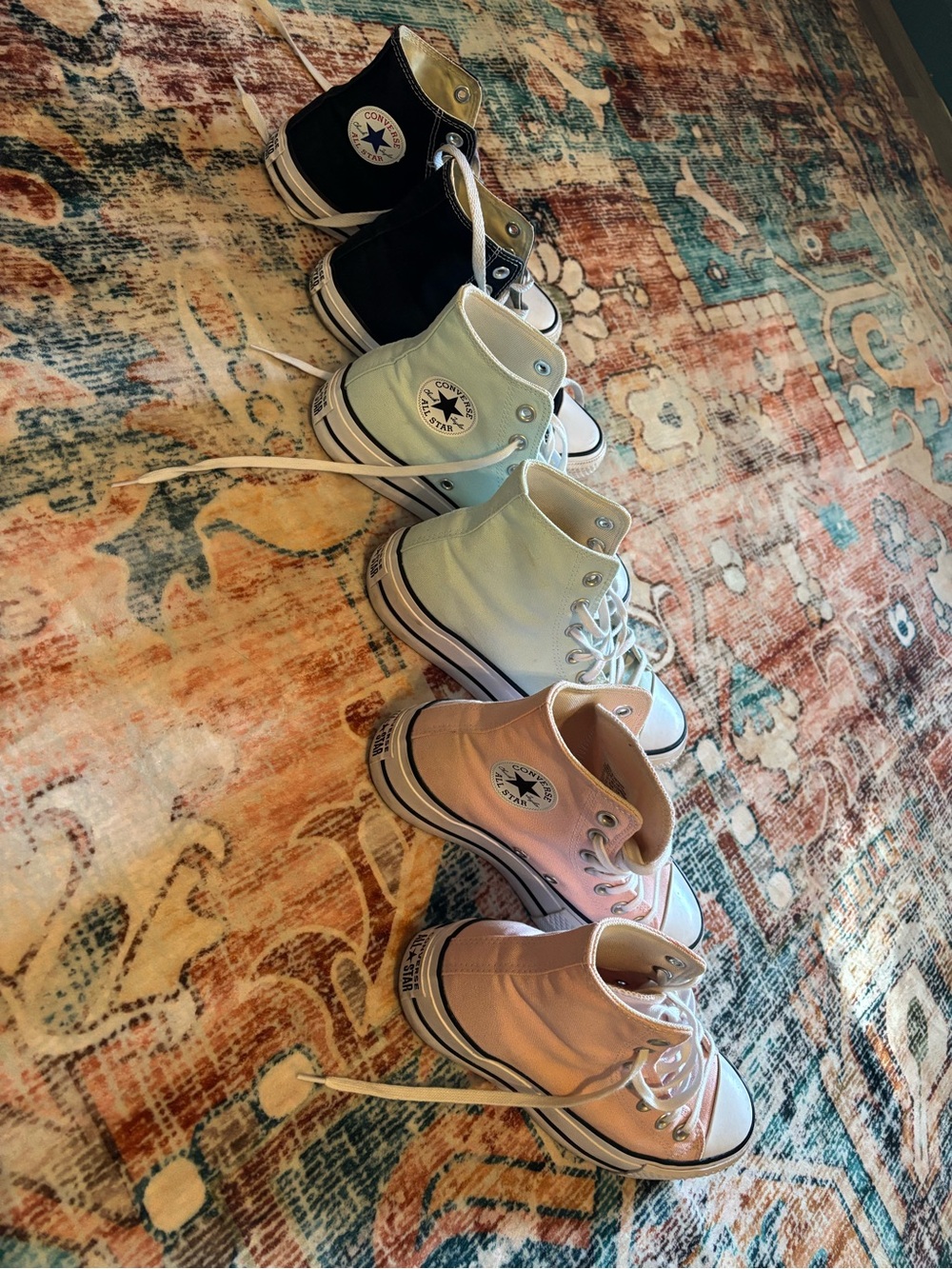 Converse Kids High Top Sneakers in Black, Mint, and Light Pink (BUNDLE SALE)